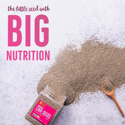 Unleash Your Potential with Organic Chia Seeds 2 lbs (32 Oz)! Now only $9.90, buy two, get one free!🌱